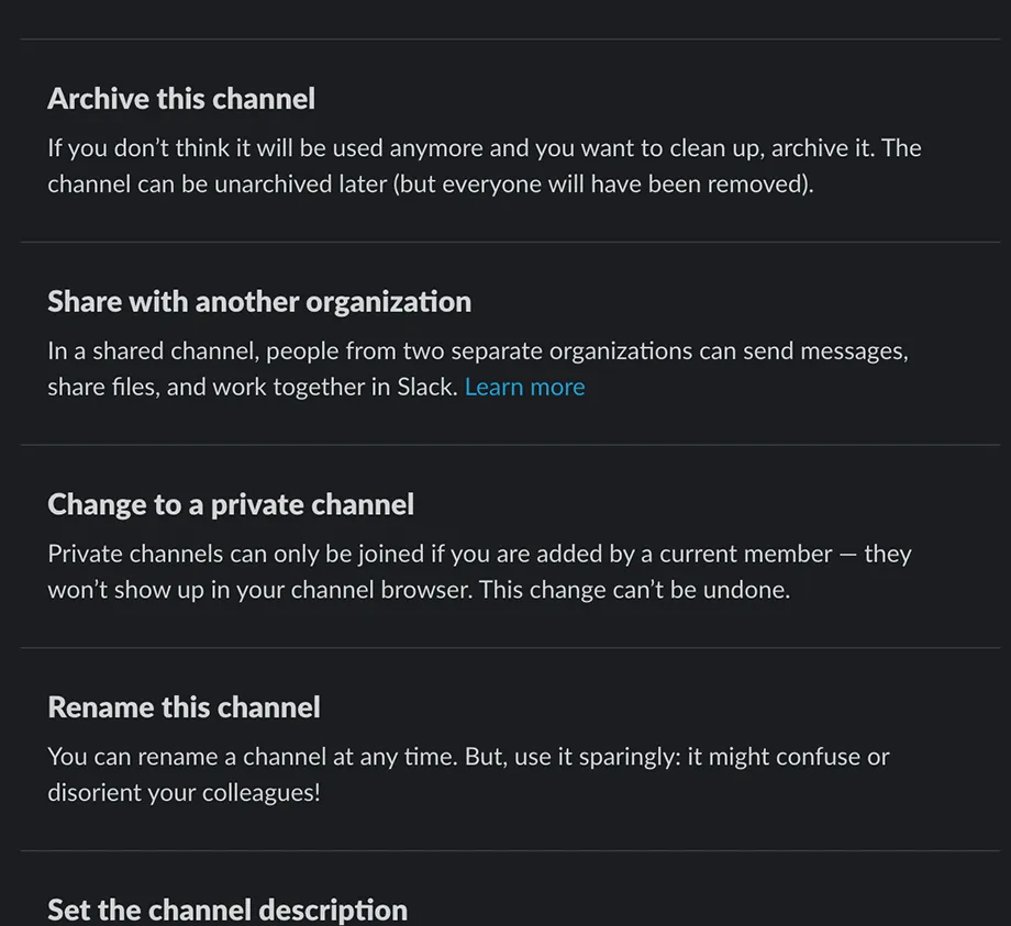 Slack Channels