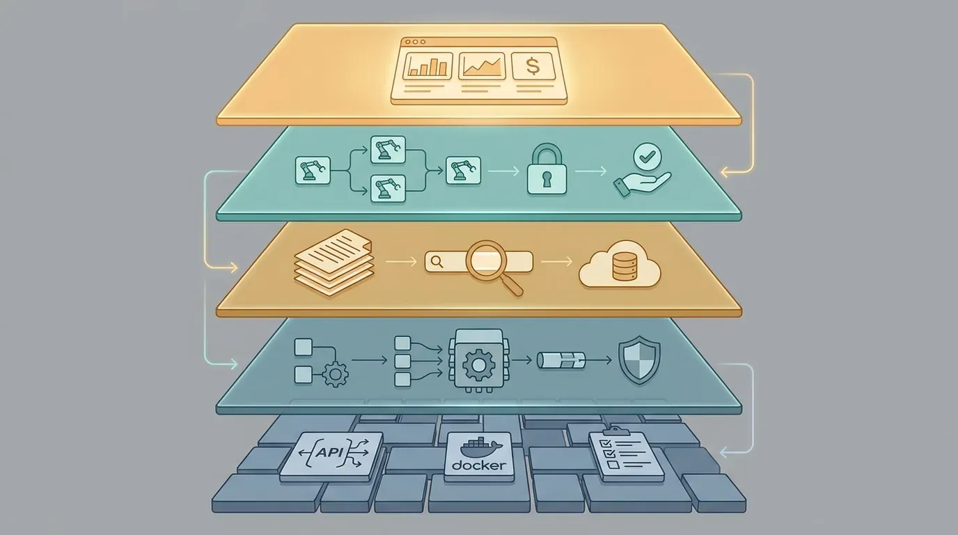 Five maturity layers of AI engineering, from software foundations to production evaluation